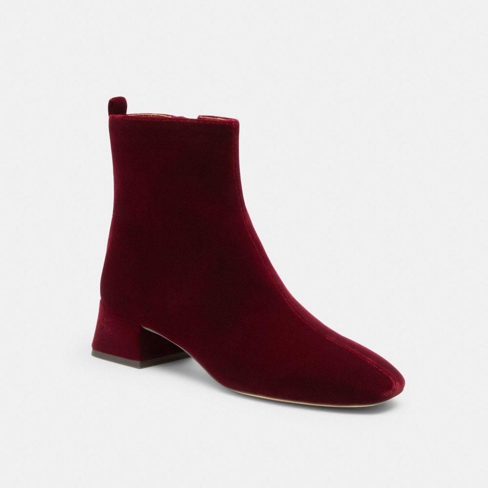 Women's Coach Block Heel Bootie Burgundy Merlot