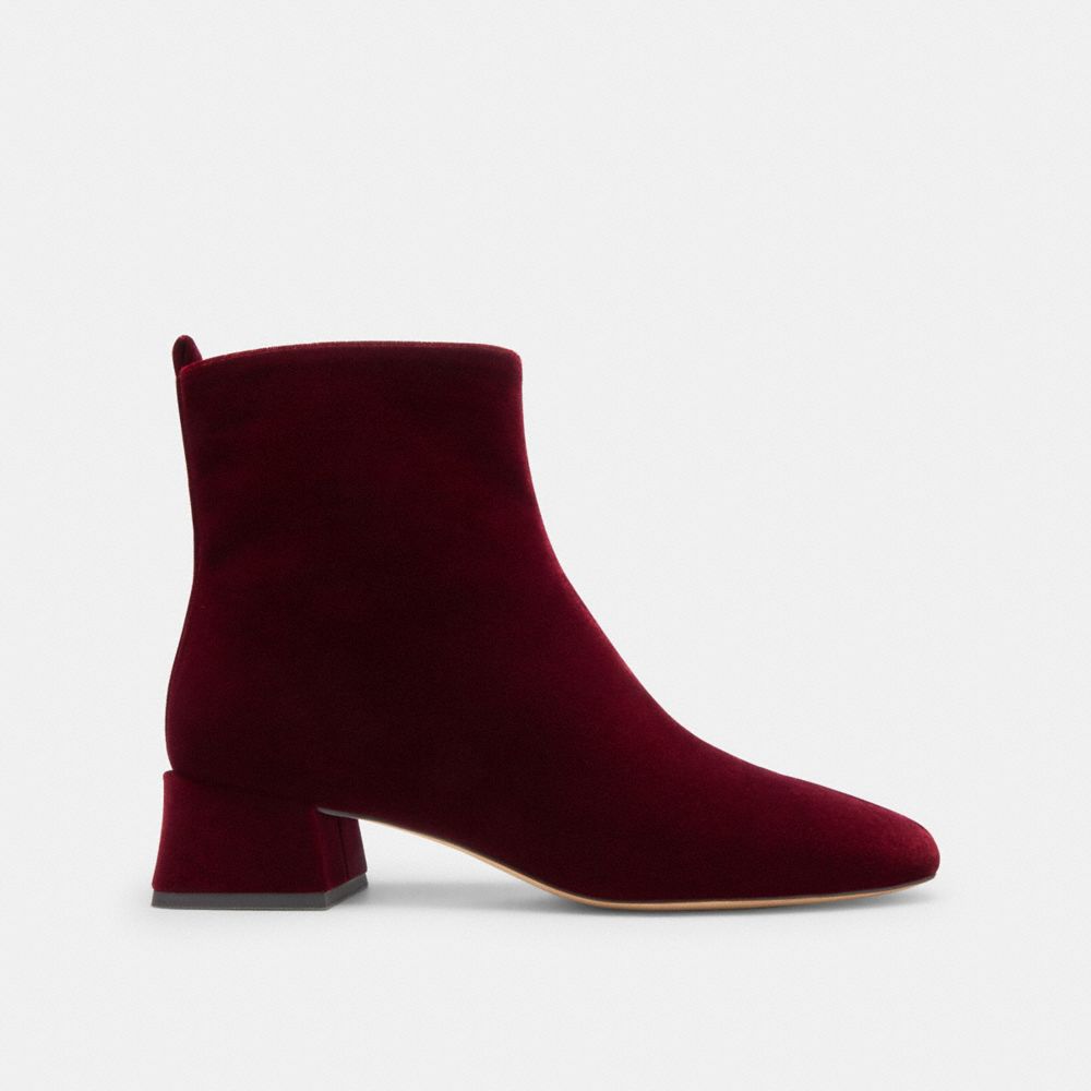 Women's Coach Block Heel Bootie Burgundy Merlot