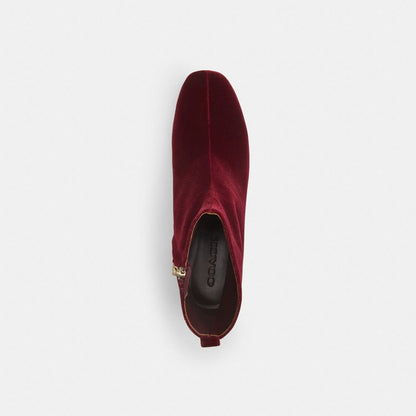 Women's Coach Block Heel Bootie Burgundy Merlot