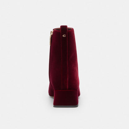 Women's Coach Block Heel Bootie Burgundy Merlot