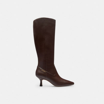 Coach Extended Calf Kitten Heel Tall Boot Maple