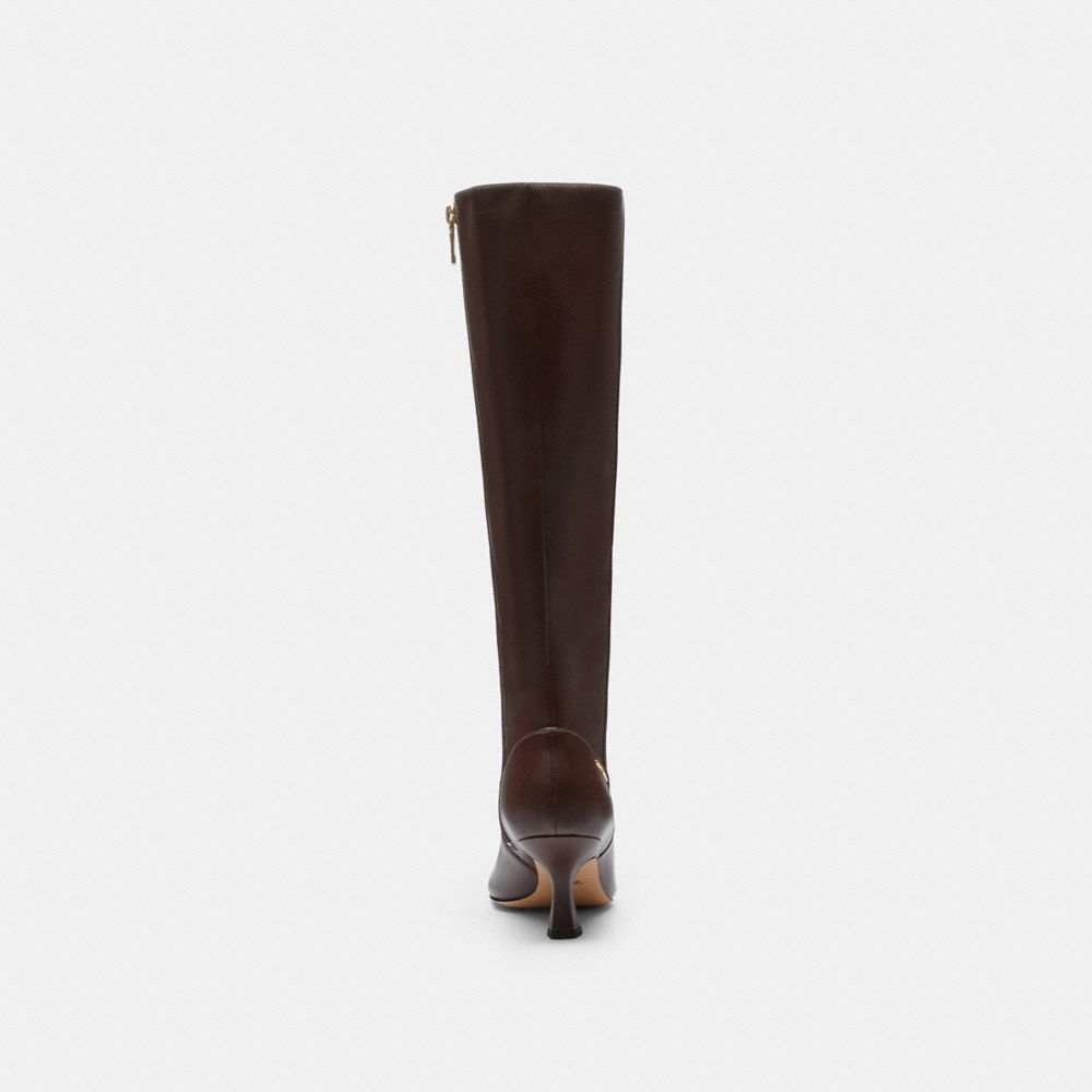 Coach Extended Calf Kitten Heel Tall Boot Maple