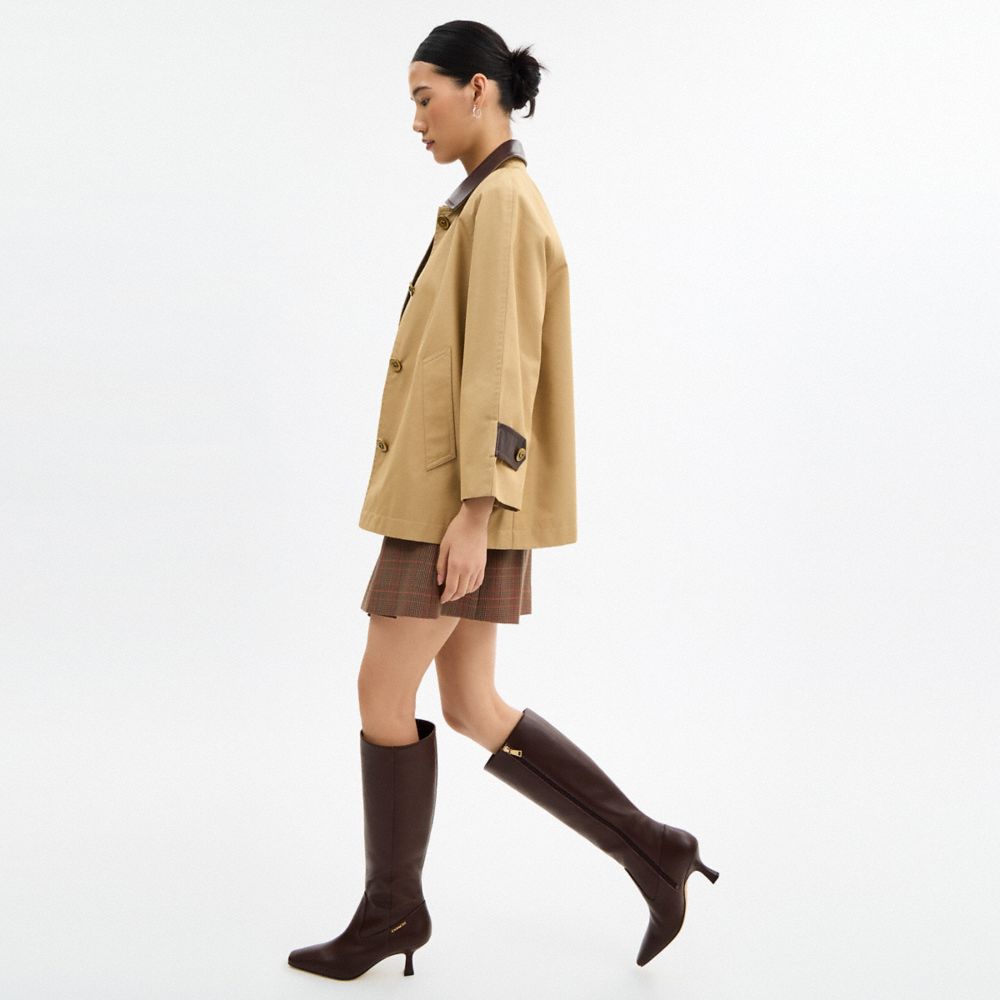 Coach Extended Calf Kitten Heel Tall Boot Maple