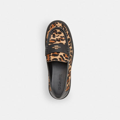 Coach Lucy Loafer With Leopard Print Tan & Black