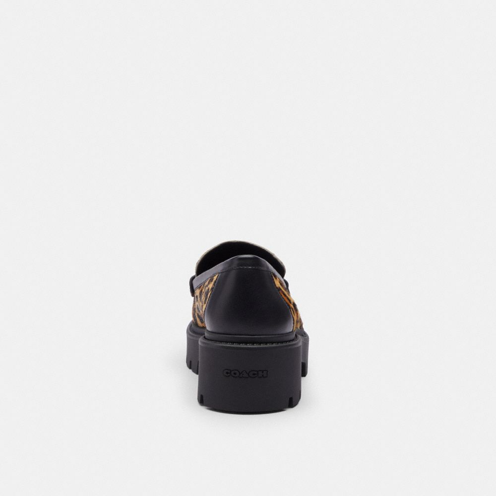 Coach Lucy Loafer With Leopard Print Tan & Black