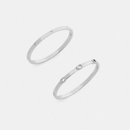 Coach Signature Bangle Set Silver