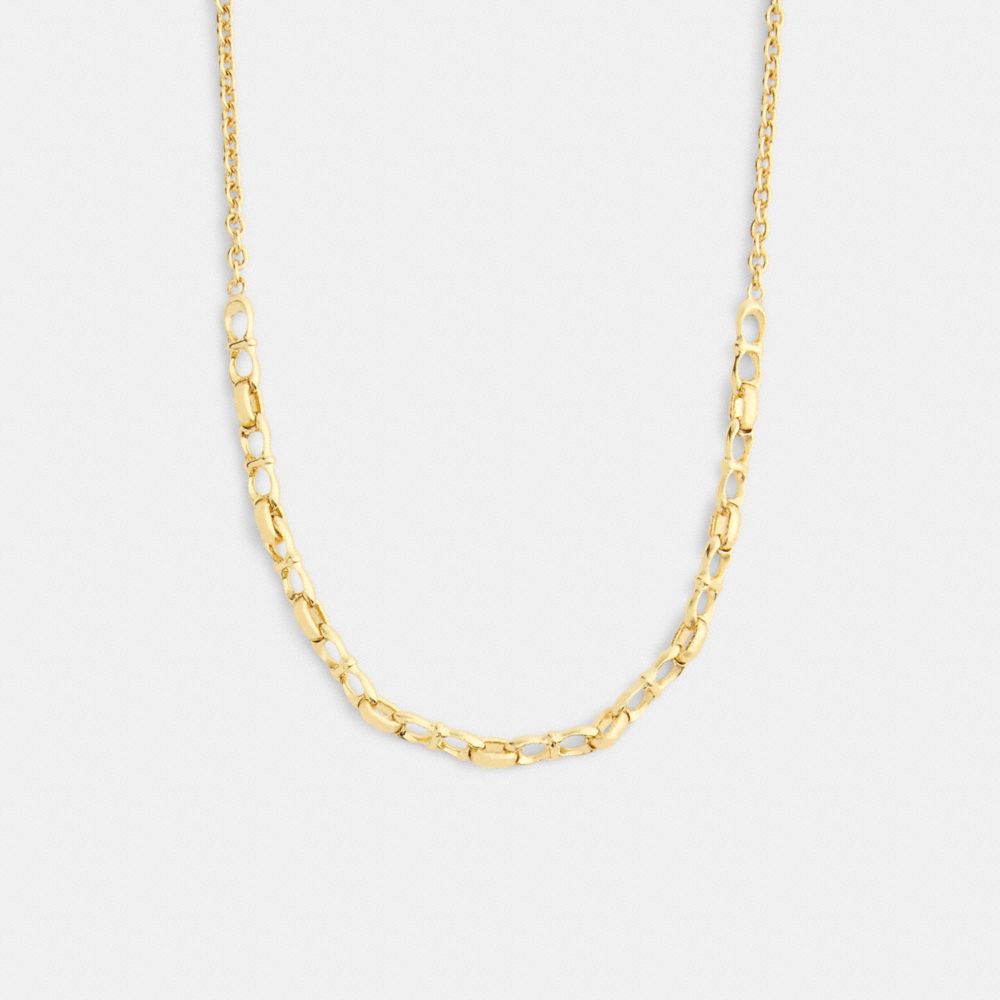 Coach Signature Chain Link Necklace Gold