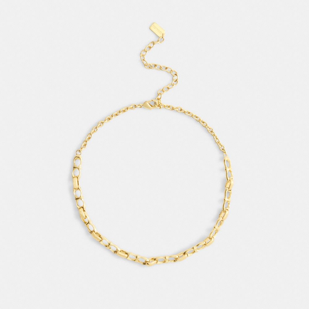 Coach Signature Chain Link Necklace Gold