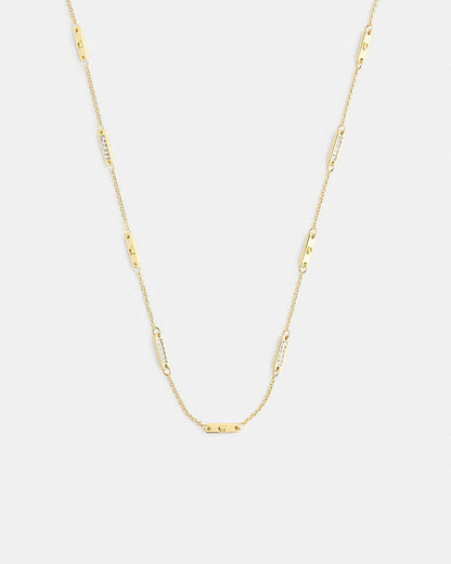 Signature Bar Chain Necklace Gold Gold