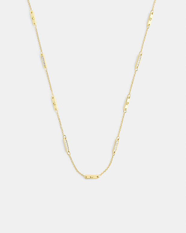 Signature Bar Chain Necklace Gold Gold