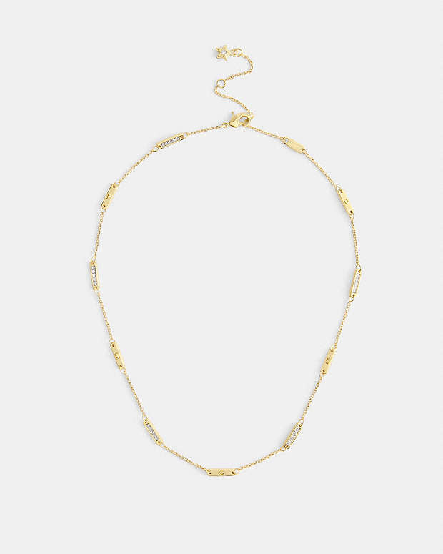 Signature Bar Chain Necklace Gold Gold