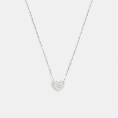 Coach Heart Pendant Necklace Silver Silver