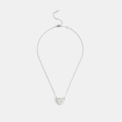 Coach Heart Pendant Necklace Silver Silver