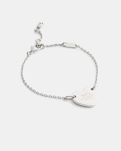 Coach Heart Linear Bracelet Silver Silver