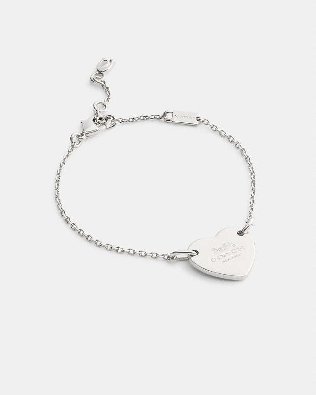 Coach Heart Linear Bracelet Silver Silver