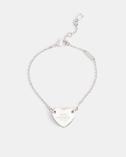 Coach Heart Linear Bracelet Silver Silver