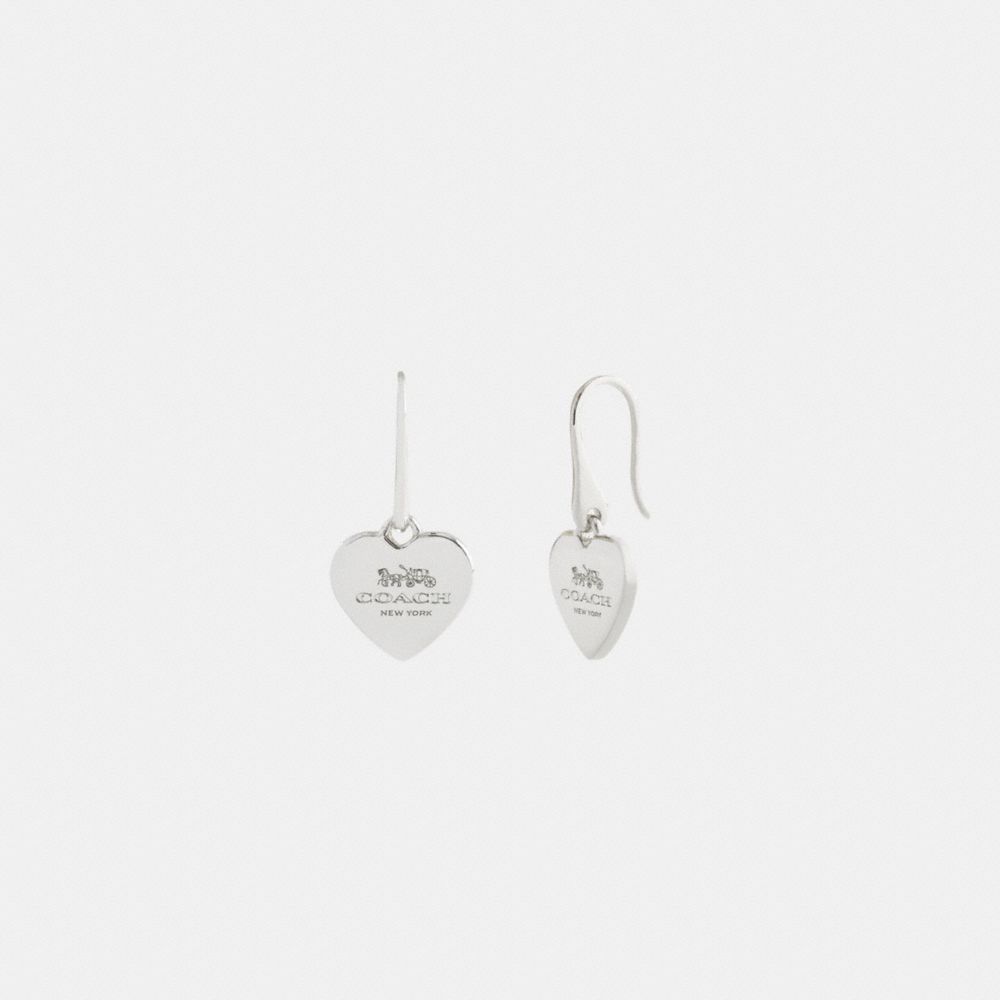 Coach Coach Heart Drop Earrings Silver