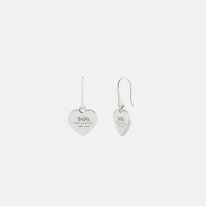 Coach Coach Heart Drop Earrings Silver