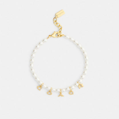 Coach Charms Pearl Bracelet Gold-Pearl Gold-Pearl