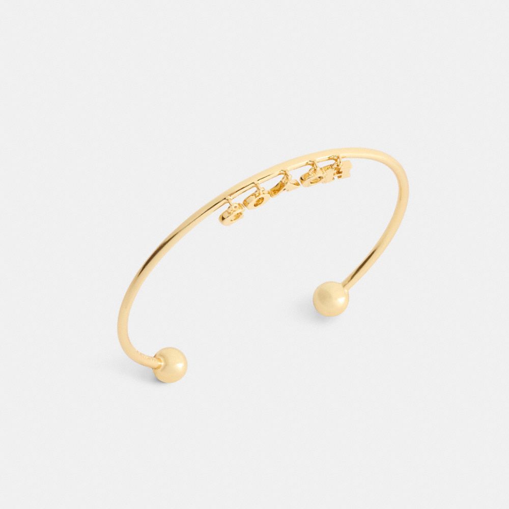 Coach Charms Cuff Bracelet Gold Gold