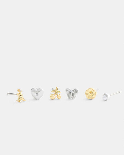 Mini Butterfly And Rexy Stud Earrings Set Gold-Silver Gold-Silver