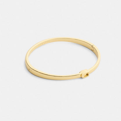 Coach Thin Signature Hinged Bangle Gold