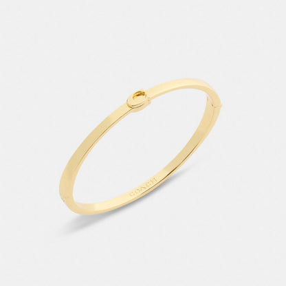 Coach Thin Signature Hinged Bangle Gold