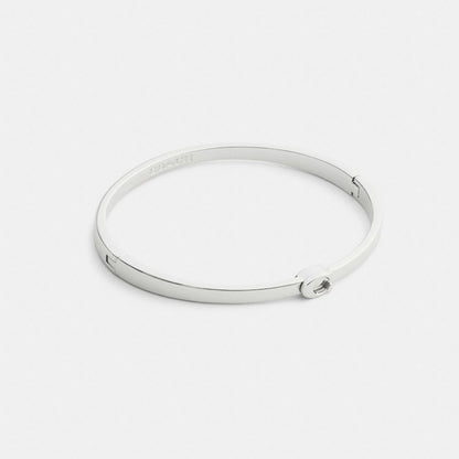 Coach Thin Signature Hinged Bangle Silver