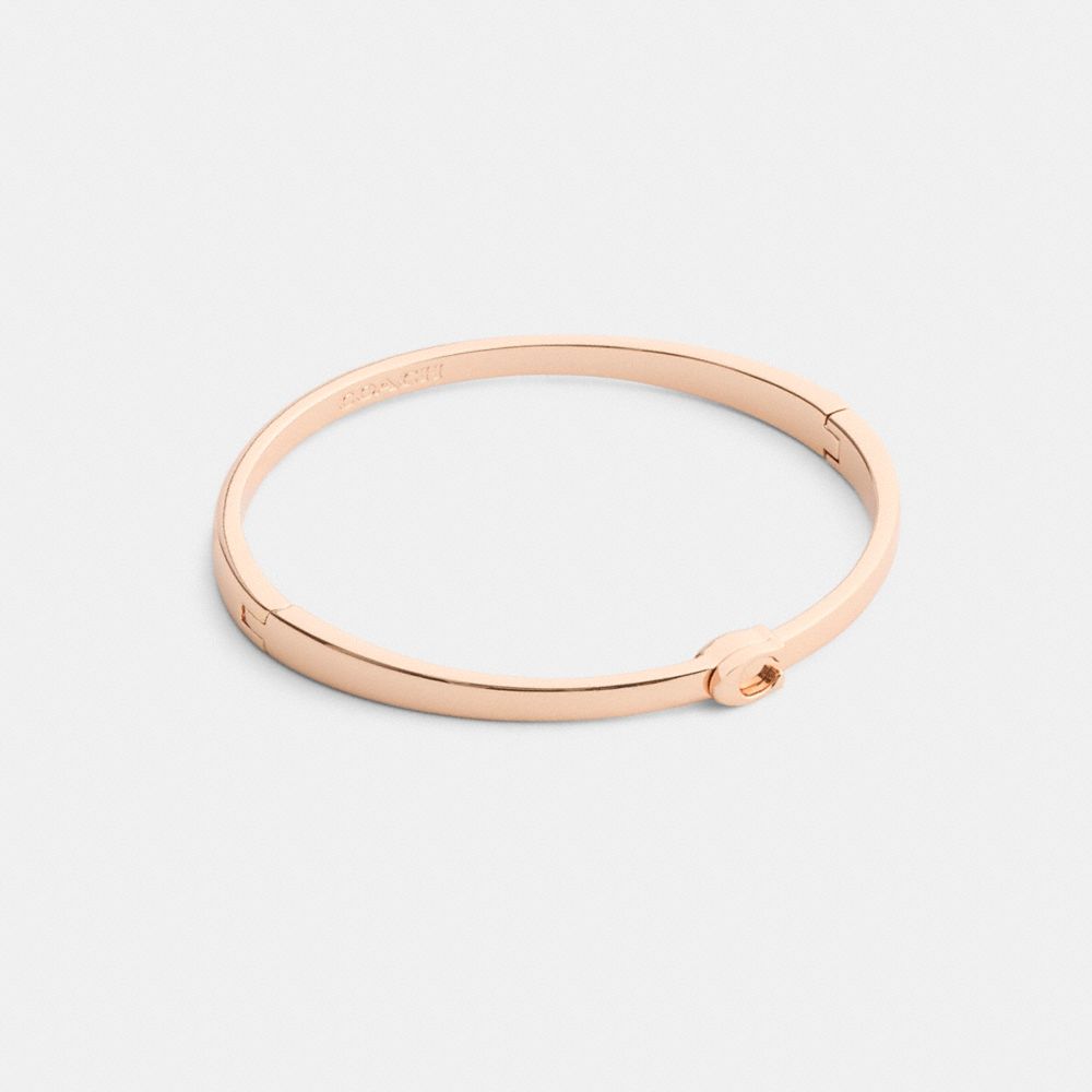 Coach Thin Signature Hinged Bangle Rose Gold