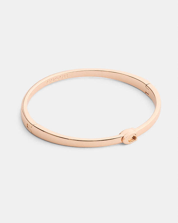Thin Signature Hinged Bangle Rose Gold Rose Gold