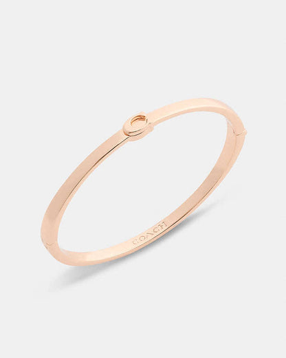 Thin Signature Hinged Bangle Rose Gold Rose Gold
