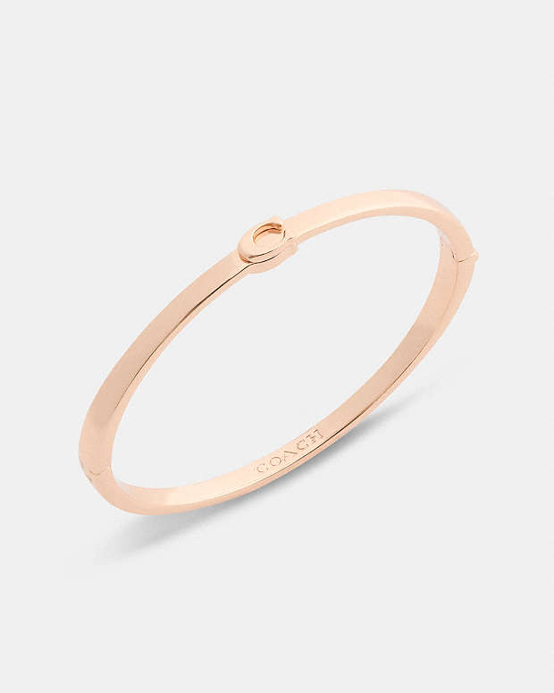 Thin Signature Hinged Bangle Rose Gold Rose Gold