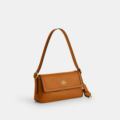 Coach Etta Small Flap Shoulder Bag Gold/Brown