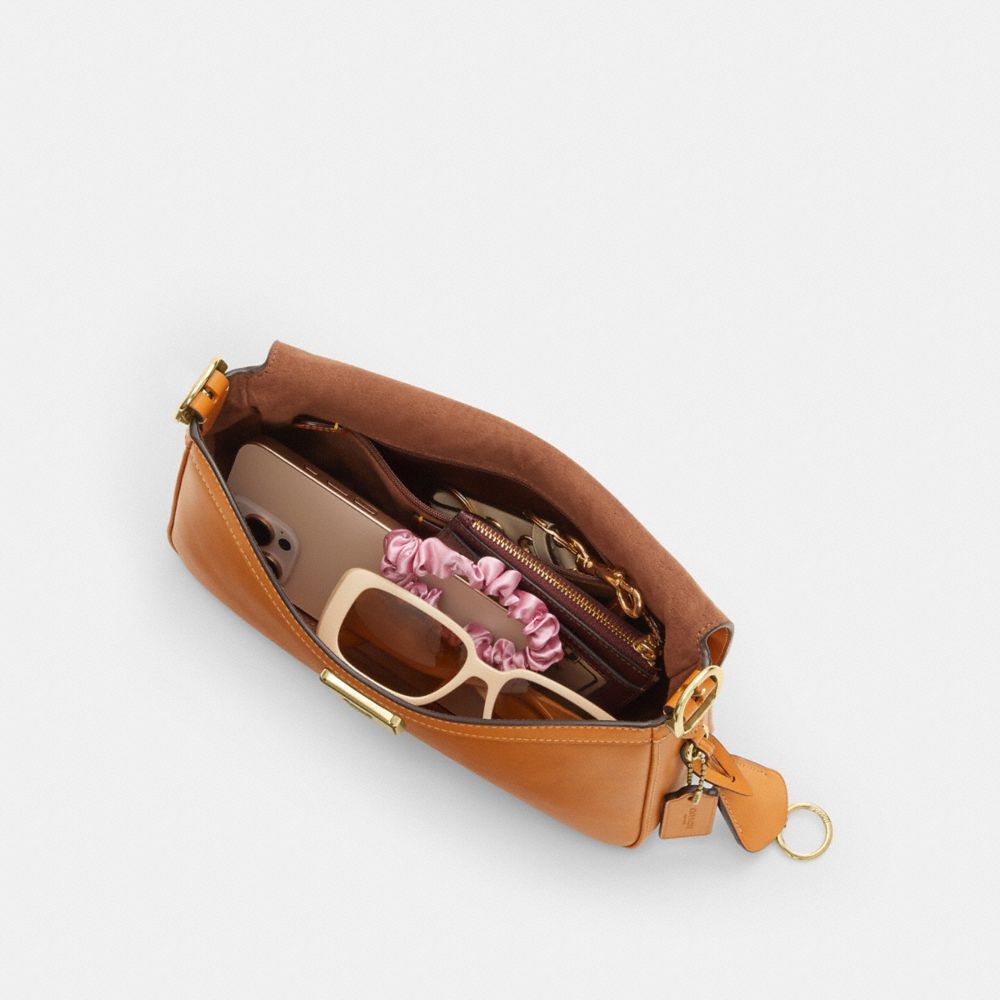 Coach Etta Small Flap Shoulder Bag Gold/Brown