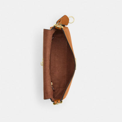 Coach Etta Small Flap Shoulder Bag Gold/Brown