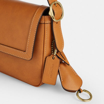 Coach Etta Small Flap Shoulder Bag Gold/Brown
