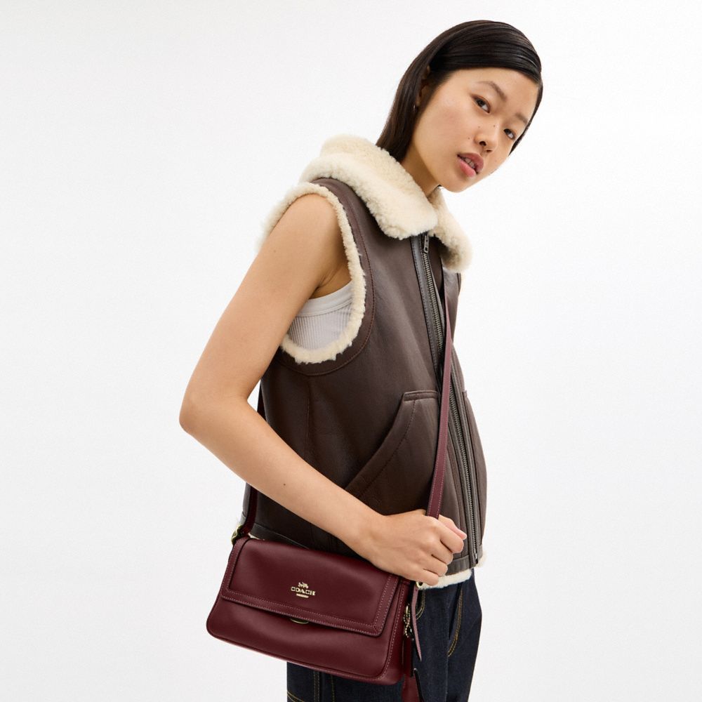 Coach Etta Small Flap Shoulder Bag Im Maroon