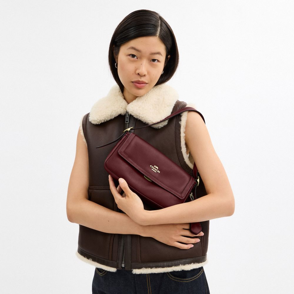 Coach Etta Small Flap Shoulder Bag Im Maroon