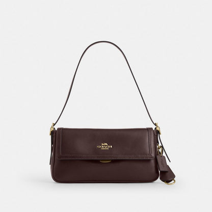 Coach Etta Small Flap Shoulder Bag Gold Espresso
