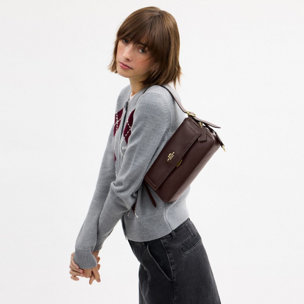 Coach Etta Small Flap Shoulder Bag Gold