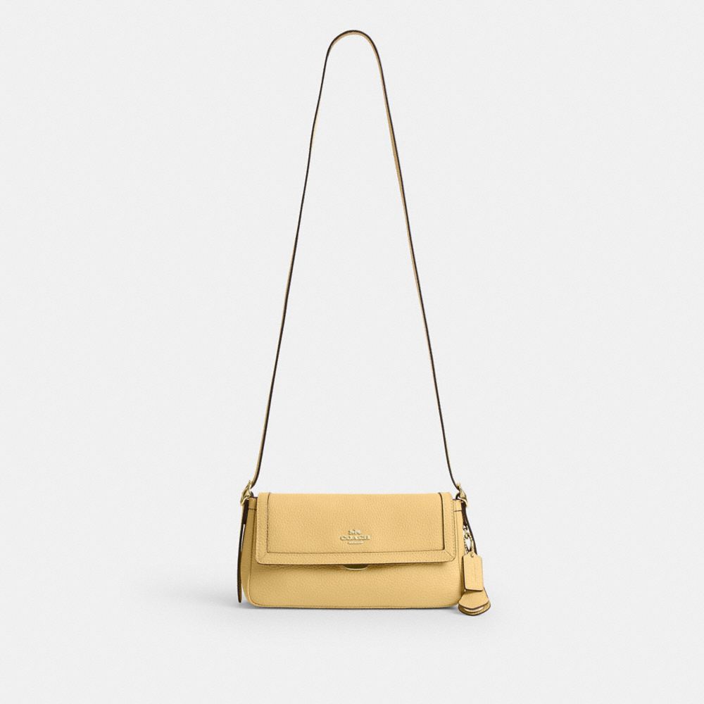 Coach Etta Small Flap Shoulder Bag Gold Soft Yellow