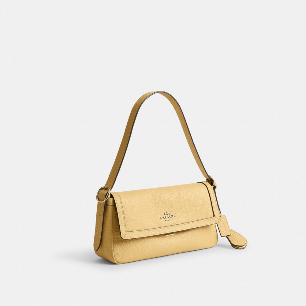 Coach Etta Small Flap Shoulder Bag Gold Soft Yellow
