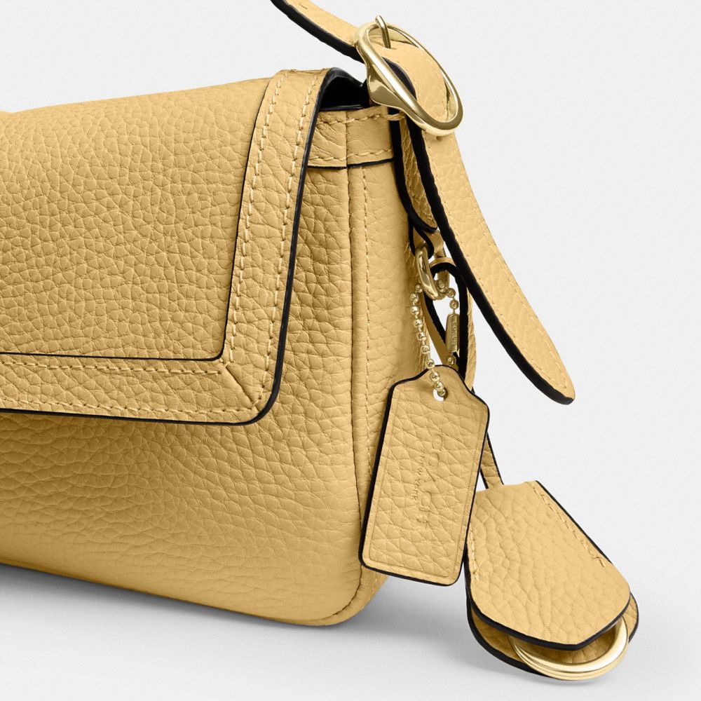 Coach Etta Small Flap Shoulder Bag Gold Soft Yellow
