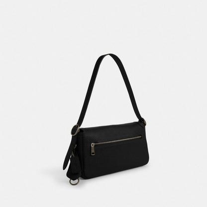 Coach Etta Small Flap Shoulder Bag Gunmetal Black