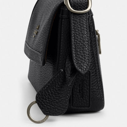 Coach Etta Small Flap Shoulder Bag Gunmetal Black