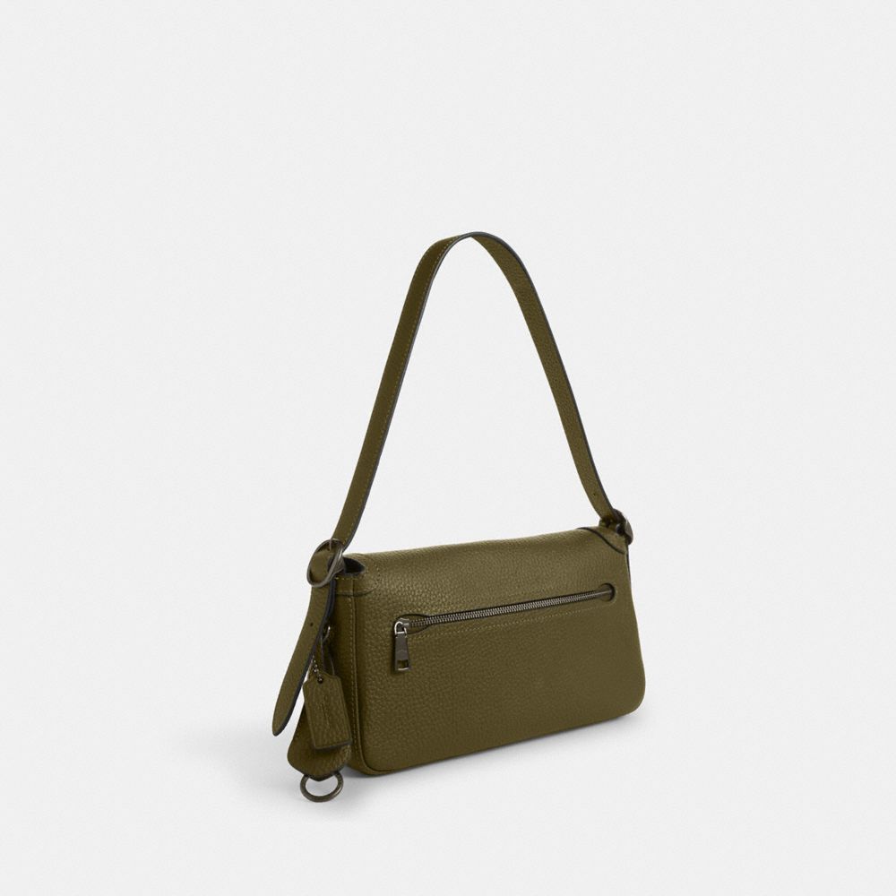 Coach Etta Small Flap Shoulder Bag Gunmetal Olive
