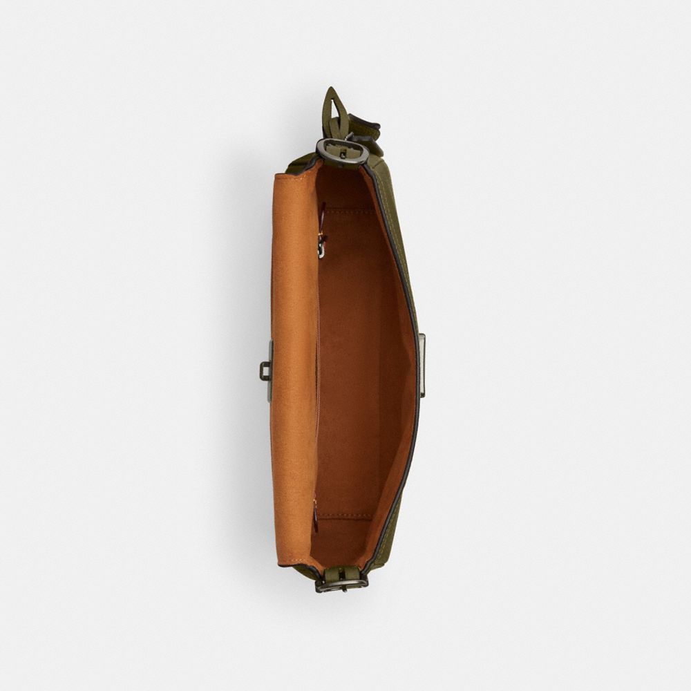 Coach Etta Small Flap Shoulder Bag Gunmetal Olive