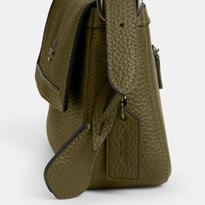 Coach Etta Small Flap Shoulder Bag Gunmetal Olive