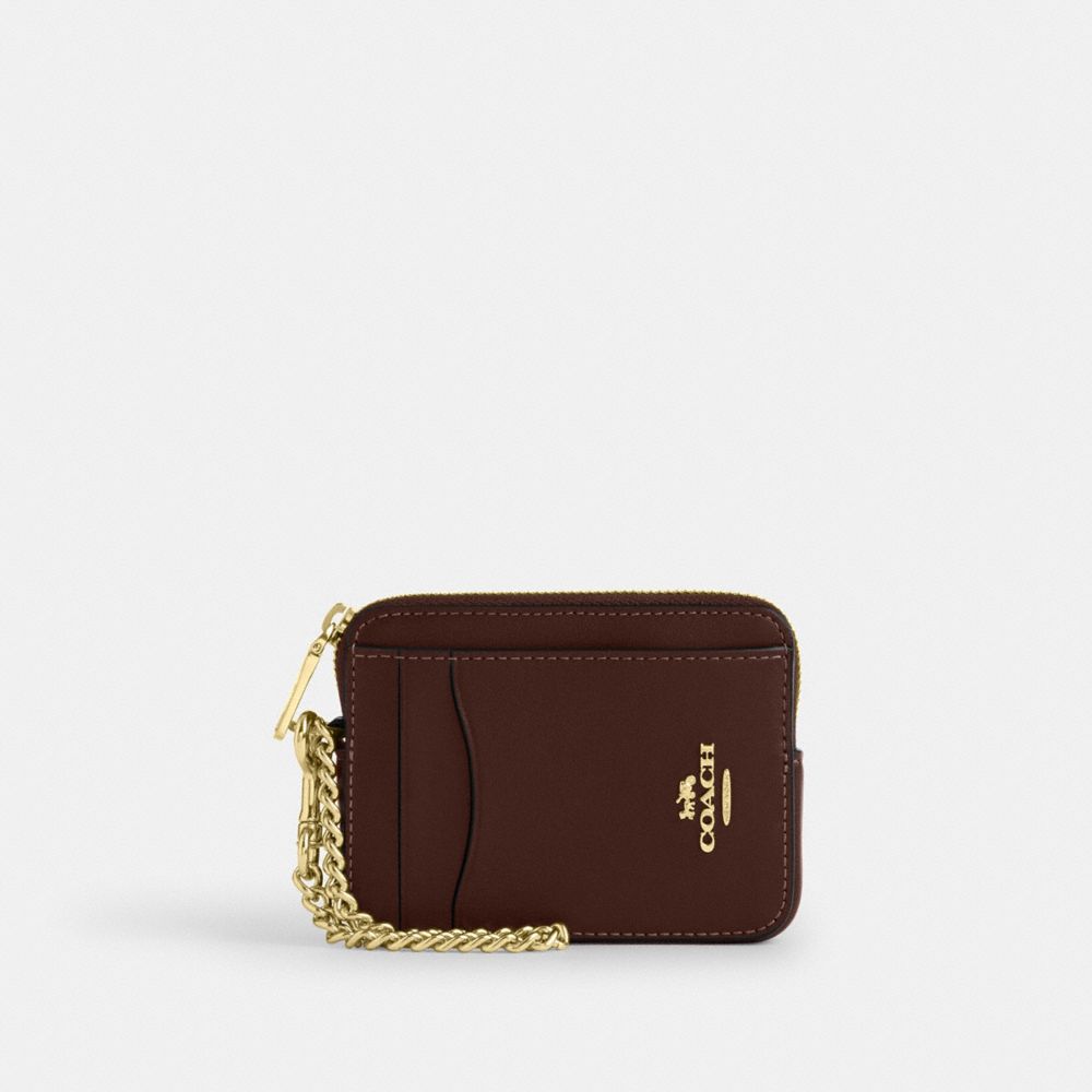 Zip Card Case Calf Leather-Gold-Maple Calf Leather-Gold-Maple