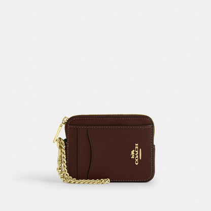 Coach Zip Card Case Gold Maple